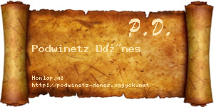 Podwinetz Dénes névjegykártya